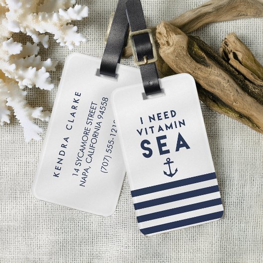 ビタミンシーネイビーいかり引用文 ラゲッジタグ