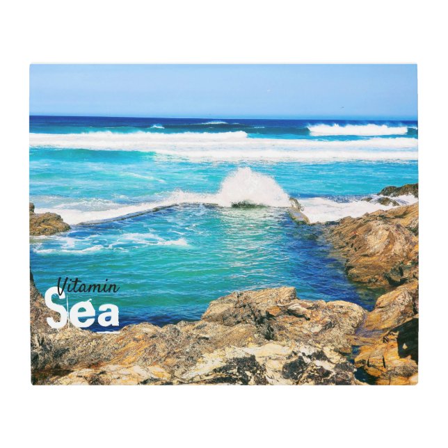ビタミン海スプラッシング波ターコイズ海 メタルプリント (正面)