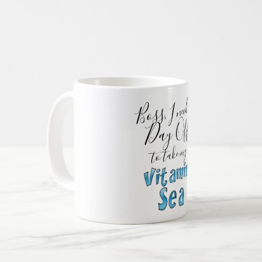 ビタミン海ボス引用文おもしろいタイポグラフィ コーヒーマグカップ (正面左)