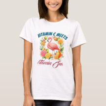 ビタミンCとビタミンシー 女性用トロピカルフラミンゴTシャツ