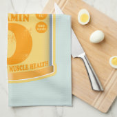 ビタミンDカプセルの健康と幸福 キッチンタオル (四つ折り)