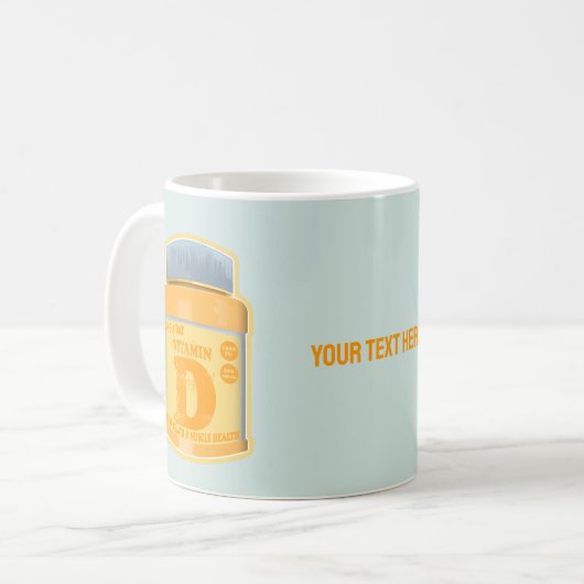 ビタミンDカプセルの健康と幸福 コーヒーマグカップ (正面左)