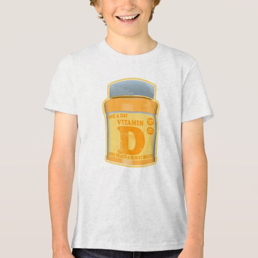 ビタミンDカプセルの健康と幸福 トライブレンドＴシャツ (正面)