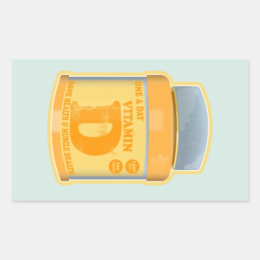 ビタミンDカプセルの健康と幸福 長方形シール (正面)