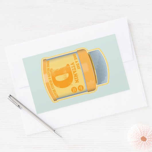 ビタミンDカプセルの健康と幸福 長方形シール (封筒)