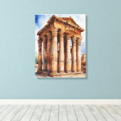 ビタラ寺のミュージカル柱I キャンバスプリント (インサイチュ (ウッドフロア))