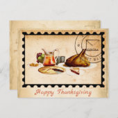 ビタージトルコ子供たち幸せな感謝祭の日の挨拶 シーズンポストカード (正面/裏面)