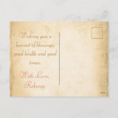 ビタージトルコ子供たち幸せな感謝祭の日の挨拶 シーズンポストカード (裏面)