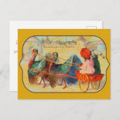 ビタージトルコ子供たち幸せな感謝祭の日の挨拶 シーズンポストカード (正面/裏面)