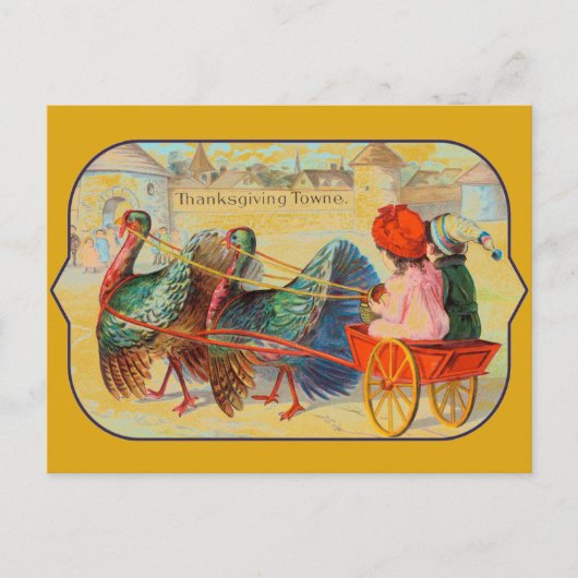 ビタージトルコ子供たち幸せな感謝祭の日の挨拶 シーズンポストカード (正面)