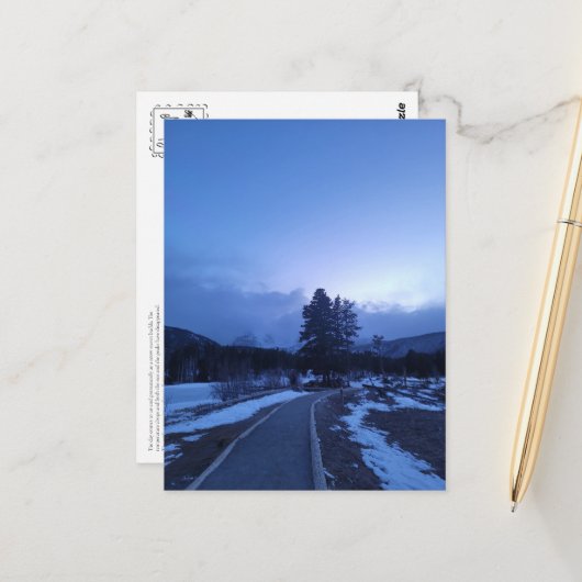 ビターブルーマウンテンウィンターハイキングポストカード ポストカード (正面/裏面インサイチュ)