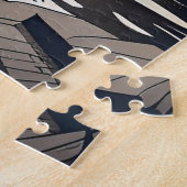 ビダックブリッジ水路山風景 ジグソーパズル (側面)