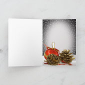 ビチョンが聖降誕祭の聖降誕祭のお祝いのお祝いを書く シーズンカード (内部)