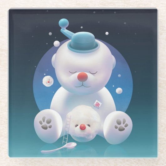 ビチョンアイスシェーバードリームランド ガラスコースター (正面)