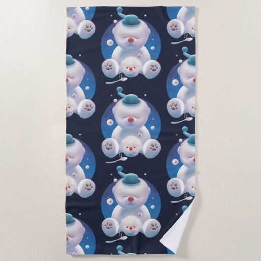 ビチョンアイスシェーバードリームランド ビーチタオル (正面)