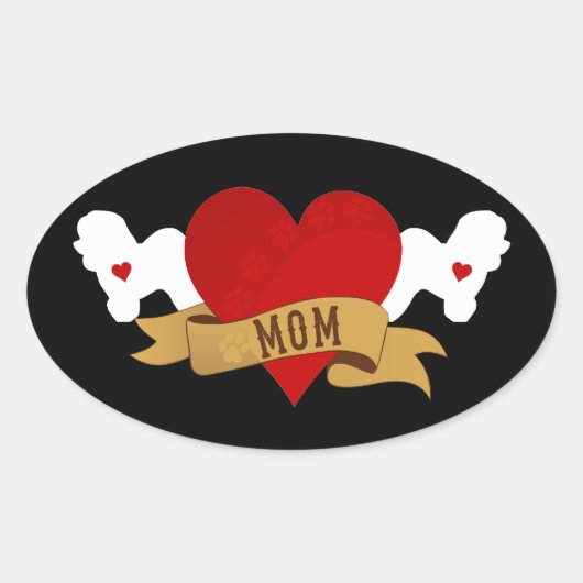 ビチョンフリースママ[タトゥースタイル] 楕円形シール (正面)