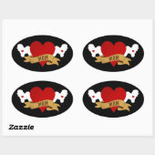 ビチョンフリースママ[タトゥースタイル] 楕円形シール (シート)