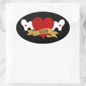 ビチョンフリースママ[タトゥースタイル] 楕円形シール (バッグ)