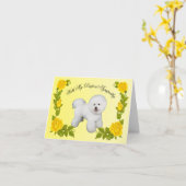 ビチョンフリーズウィズイエローローズ悔やみや弔慰ペットロス カード (黄色い花)