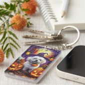 ビチョンフ不気味リースハロウィーン魔女とカボチャ キーホルダー (正面右)