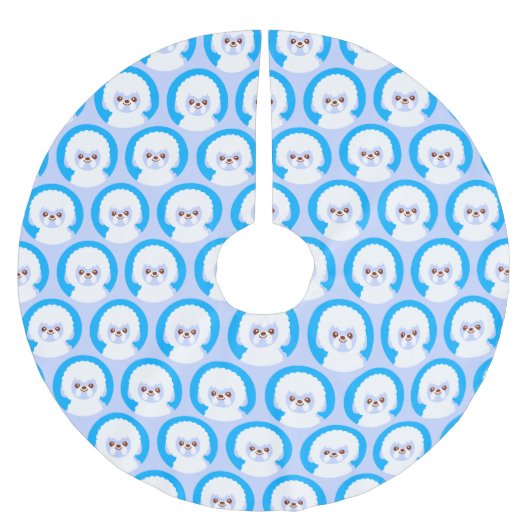 ビチョン·フリーズをスノーボール ブラッシュドポリエステルツリースカート (正面)