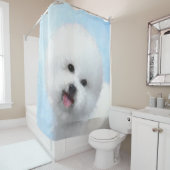 ビチョン・フ絵画リセ – かわいいオリジナルのドッグアート シャワーカーテン (インサイチュ)