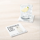 ビチョン、ボローニャ語、ハバニーズ、マルチーズ結婚ズ スクエアペーパーコースター (インサイチュ)