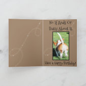 "ビッおもしろいクお尻"バスセットハウンド誕生日カード シーズンカード (内部)