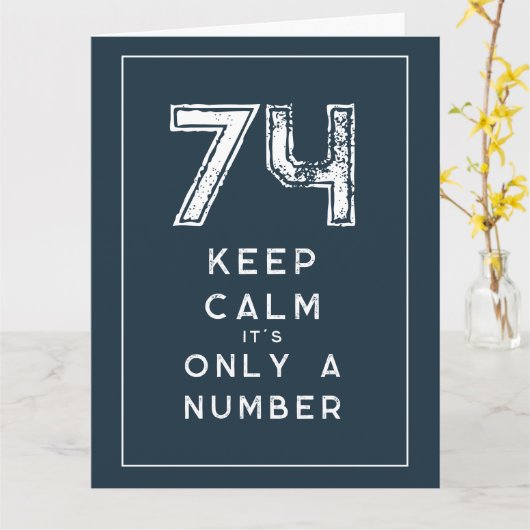 ビッおもしろいク保calmミーム74番目の誕生日カード カード (黄色い花)