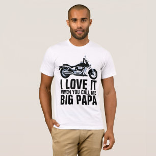 ビッおもしろいグパパオートバイはTシャツを繕う Tシャツ