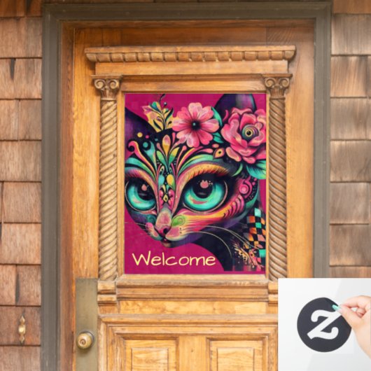 ビッお洒落グアイレトロディバキャット子猫 ウィンドウサイン (ホームデコレーション)