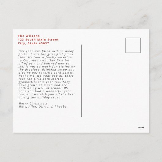 ビッはっきりしたクおもしろいスクリプメリート休日 シーズンポストカード (裏面)