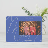 ビッはっきりしたクおもしろいペリウィンクルブルースクリプメリートホリデー シーズンカード (スタンド正面)