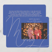 ビッはっきりしたクおもしろいペリウィンクルブルースクリプメリートホリデー シーズンカード (正面/裏面)