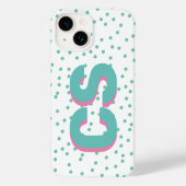 ビッはっきりしたクカラフルイニシャルシャドウ文字スポットグリーン Case-Mate iPhoneケース (裏面)