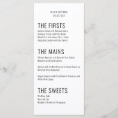 ビッはっきりしたクタイポグラフィモダン結婚白黒 メニュー (正面)