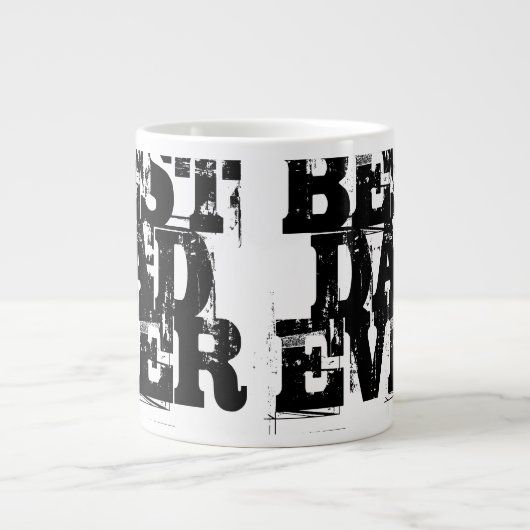 ビッはっきりしたク動揺して最高のパパエバータイポグラフィ ジャンボコーヒーマグカップ (正面)