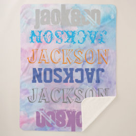 ビッはっきりしたク名パーソナライズされた水色の背景 シェルパブランケット