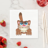 ビッよくはしゃぐグブルーアイズおもしろいお洒落子猫 スタンダードランチョンナプキン (インサイチュ)