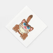 ビッよくはしゃぐグブルーアイズおもしろいお洒落子猫 スタンダードランチョンナプキン (角)