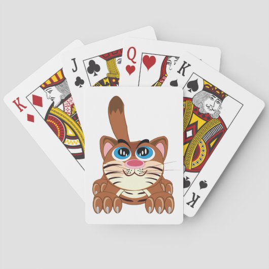 ビッよくはしゃぐグブルーアイズおもしろいお洒落子猫 トランプ (裏面)