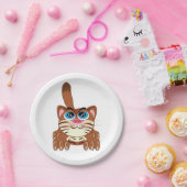 ビッよくはしゃぐグブルーアイズおもしろいお洒落子猫 ペーパープレート (パーティー)