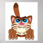 ビッよくはしゃぐグブルーアイズおもしろいお洒落子猫 ポスター (正面)