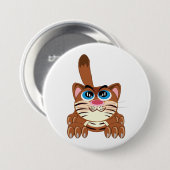 ビッよくはしゃぐグブルーアイズおもしろいお洒落子猫 缶バッジ (正面&裏面)