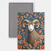 ビッエレガントクホルンシープウィリアムインスパイアモリス マグネット (正面/裏面)