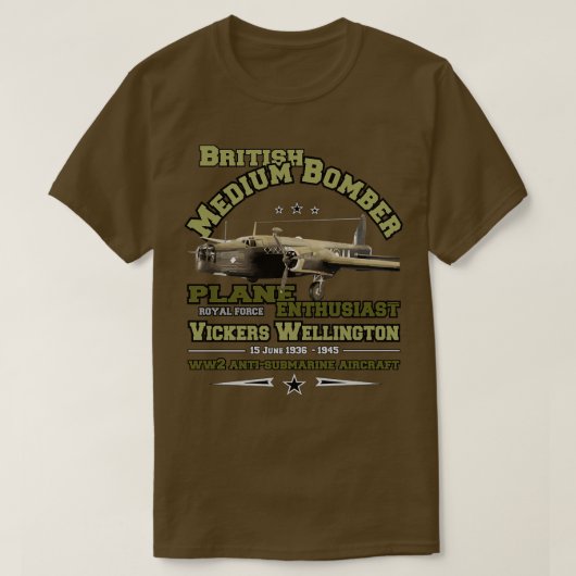 ビッカーズウェリントン英国中爆撃機 Tシャツ (デザイン正面)