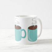ビックアクアブルーグリーンコーヒーマグパターン コーヒーマグカップ (正面右)