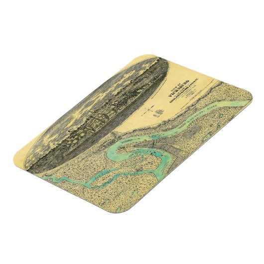 ビックスバーグミシシッピ1863年の内戦の時代の地図 マグネット (左側)