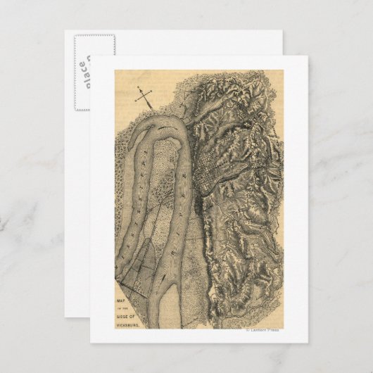 ビックスバーグ包囲 – 南北戦争パノラママップ ポストカード (正面/裏面)