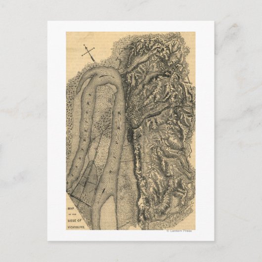 ビックスバーグ包囲 – 南北戦争パノラママップ ポストカード (正面)